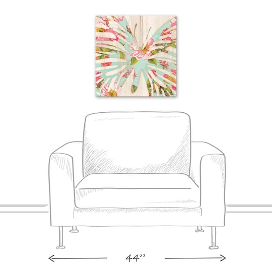 Bright Butterfly Silhouette 20" x 20" Canvas Wall Art